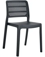 Czarne krzesło tarasowe z ażurowym oparciem - Oxion