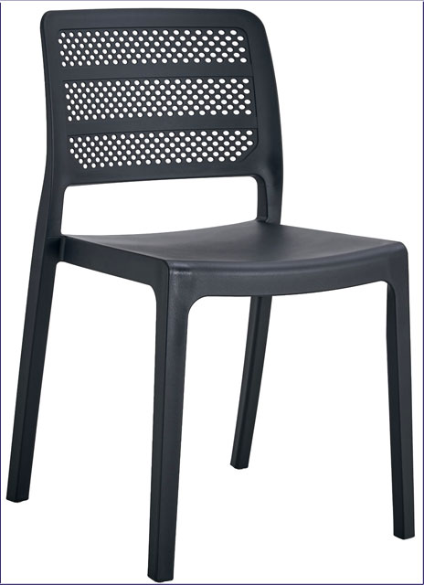 Czarne krzesło ogrodowe z ażurowym oparciem Oxion