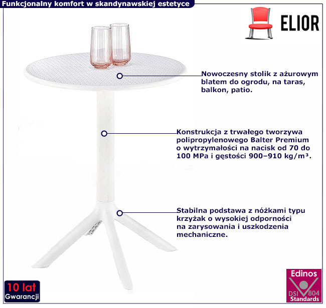 biały stolik Perso 4X