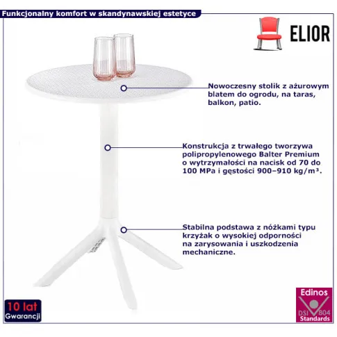 okrągły stolik biały Olav 4X