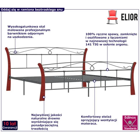 Łóżko z metalu Elistro