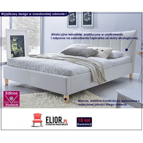 Fotografia Łóżko tapicerowane czarne Alora 160x200 z kategorii Łóżka