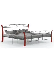 Czarne metalowe łóżko rustykalne 200x200 cm - Bover w sklepie Edinos.pl