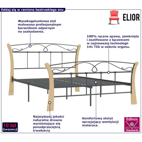 Łóżko metalowe Elistro