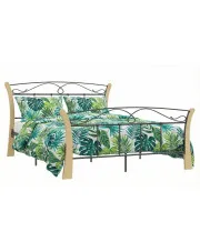 Metalowe rustykalne łóżko małżeńskie 140x200 cm - Bover w sklepie Edinos.pl