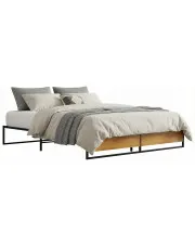 Czarne metalowe łóżko w stylu loftowym 200x200 cm - Glider w sklepie Edinos.pl