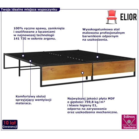 Czarne nowoczesne łóżko Fervix