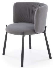 Popielate metalowe krzesło tapicerowane - Kamaro w sklepie Edinos.pl