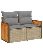 Sofa ogrodowa z szarymi poduszkami - Erinti 3X w sklepie Edinos.pl