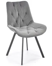 Popielate obrotowe krzesło tapicerowane - Blubell w sklepie Edinos.pl