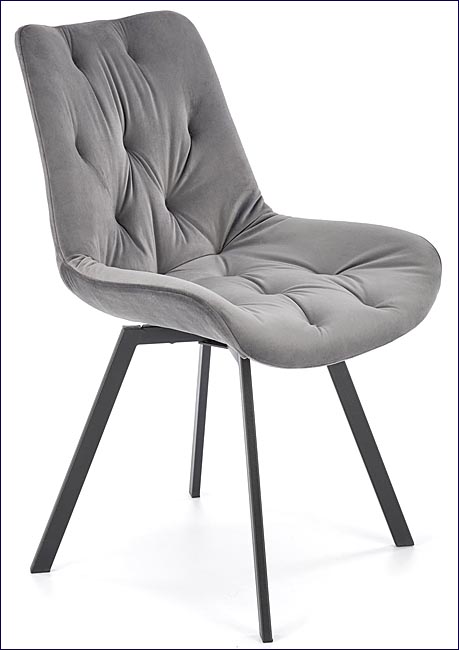 Popielate krzesło tapicerowane obrotowe Levi