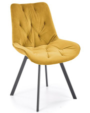 Musztardowe pikowane krzesło obrotowe - Blubell