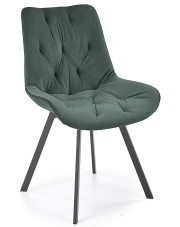 Zielone pikowane krzesło z funkcją obracania - Blubell w sklepie Edinos.pl
