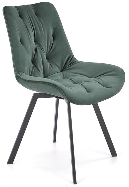 zielone krzesło tapicerowane obrotowe Blubell