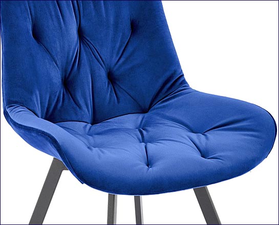 Granatowe krzesło tapicerowane obrotowe Blubell