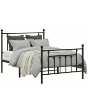 Czarne metalowe łóżko jednoosobowe 100x190cm - Ringo w sklepie Edinos.pl