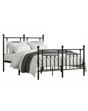 Czarne metalowe łóżko rustykalne 120x190cm - Ringo w sklepie Edinos.pl