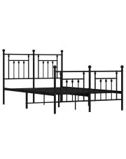 Czarne metalowe łóżko rustykalne 120x190cm - Velonis