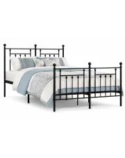 Czarne metalowe industrialne łóżko z zagłówkiem 120x200cm - Ringo w sklepie Edinos.pl