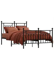 Czarne metalowe łóżko małżeńskie 150x200cm - Ringo w sklepie Edinos.pl