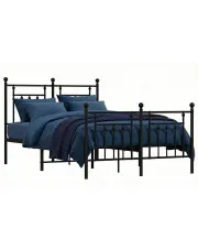 Czarne łózko małżeńskie  w stylu loft 180x200cm - Ringo w sklepie Edinos.pl