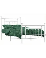 Białe pojedyncze łózko metalowe 90x200 cm - Ringo w sklepie Edinos.pl