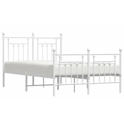 Białe łóżko metalowe Velonis