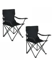 Czarny komplet 2 krzeseł kempingowych - Blumbi 4X w sklepie Edinos.pl