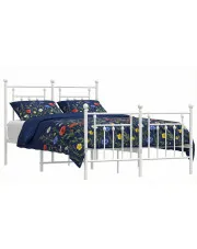 Białe metalowe łóżko loftowe 140x200 cm - Ringo w sklepie Edinos.pl