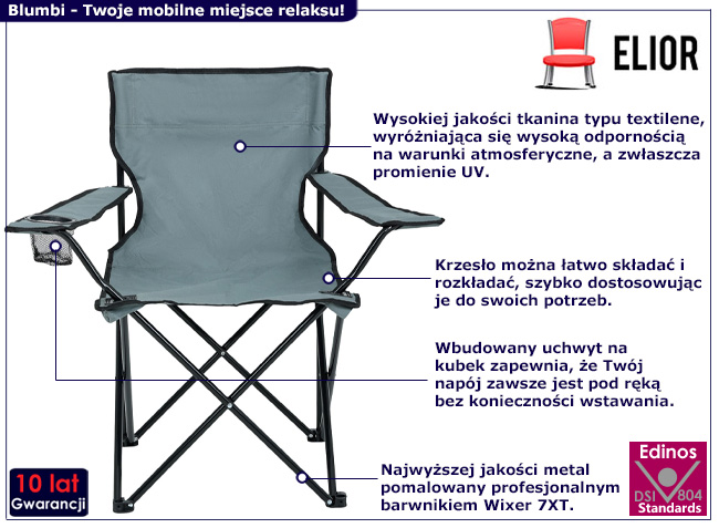 Szare krzesło z kompletu Blumbi 4X