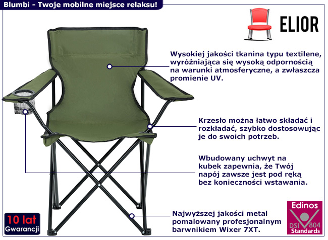 Zielone krzesło z kompletu Blumbi 4X
