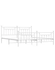 Małżeńskie białe łóżko metalowe 160x200 cm - Velonis w sklepie Edinos.pl