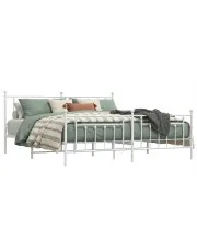 Białe metalowe łóżko małżeńskie 180x200 cm - Ringo w sklepie Edinos.pl