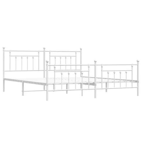 Białe metalowe łóżko Velonis