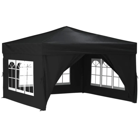 Zdjęcie produktu Czarny pawilon ogrodowy, kwadratowy namiot z oknami - Sanmi.