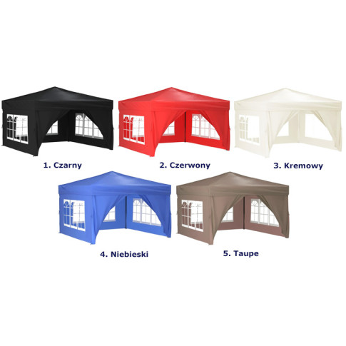Szczegółowe zdjęcie nr 5 produktu Czarny pawilon ogrodowy, kwadratowy namiot z oknami - Sanmi