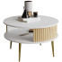 Biały okrągły stolik kawowy w stylu glamour - Gaxi 5X