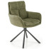 Metalowe tapicerowane oliwkowe krzesło obrotowe - Famino