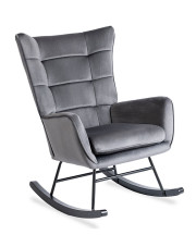 Szary nowoczesny fotel bujany - Velkos