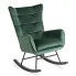 Zielony welurowy fotel wypoczynkowy na płozach - Velkos