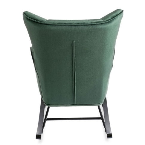 Zielony tapicerowany fotel bujany Velkos