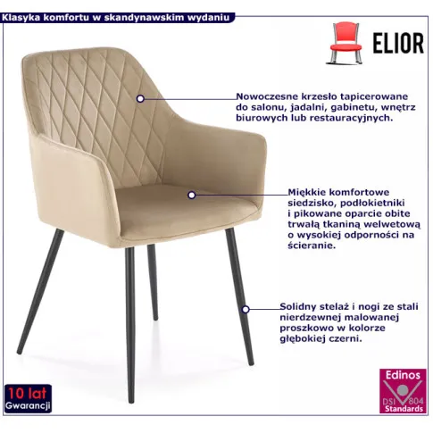 metalowe krzesło beżowe Peony