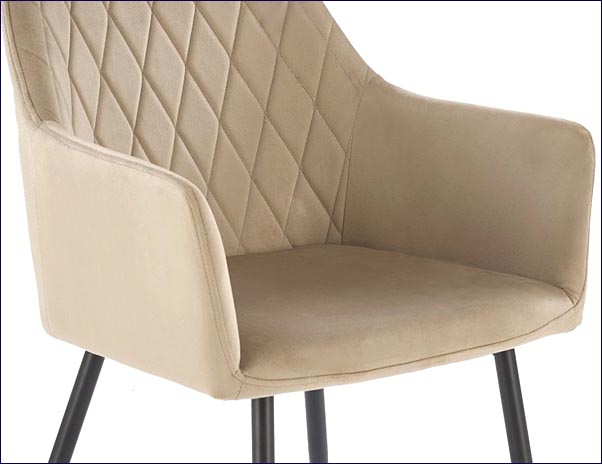 Beżowe metalowe krzesło tapicerowane Peony