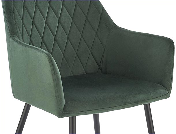 Zielone metalowe krzesło tapicerowane Peony