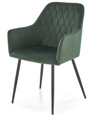 Zielone tapicerowane pikowane krzesło - Peony w sklepie Edinos.pl