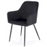 czarne tapicerowane krzesło Peony