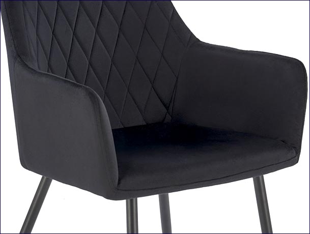 czarne metalowe krzesło tapicerowane Peony