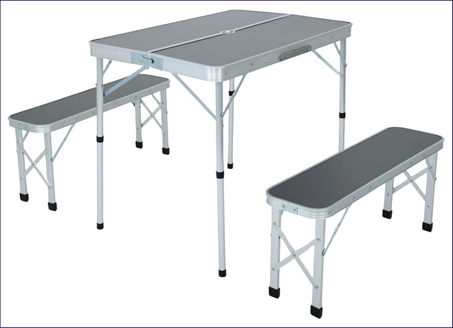 Kempingowy szary zestaw mebli Calma