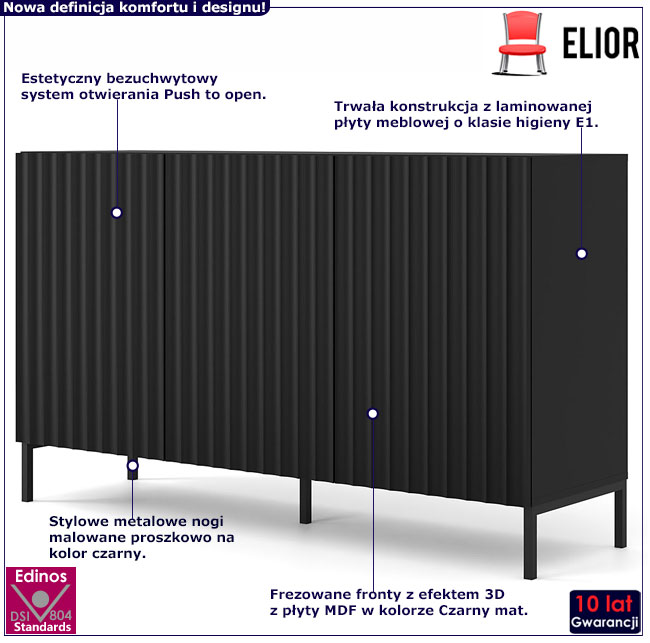 Komoda czarny mat Dixter 7X