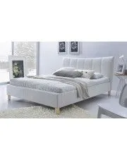 Białe łóżko tapicerowane na nóżkach - Sandis 160x200 w sklepie Edinos.pl